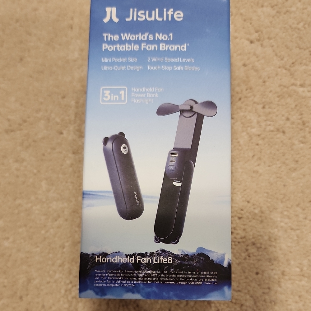 Handheld Fan with Power Bank - Black